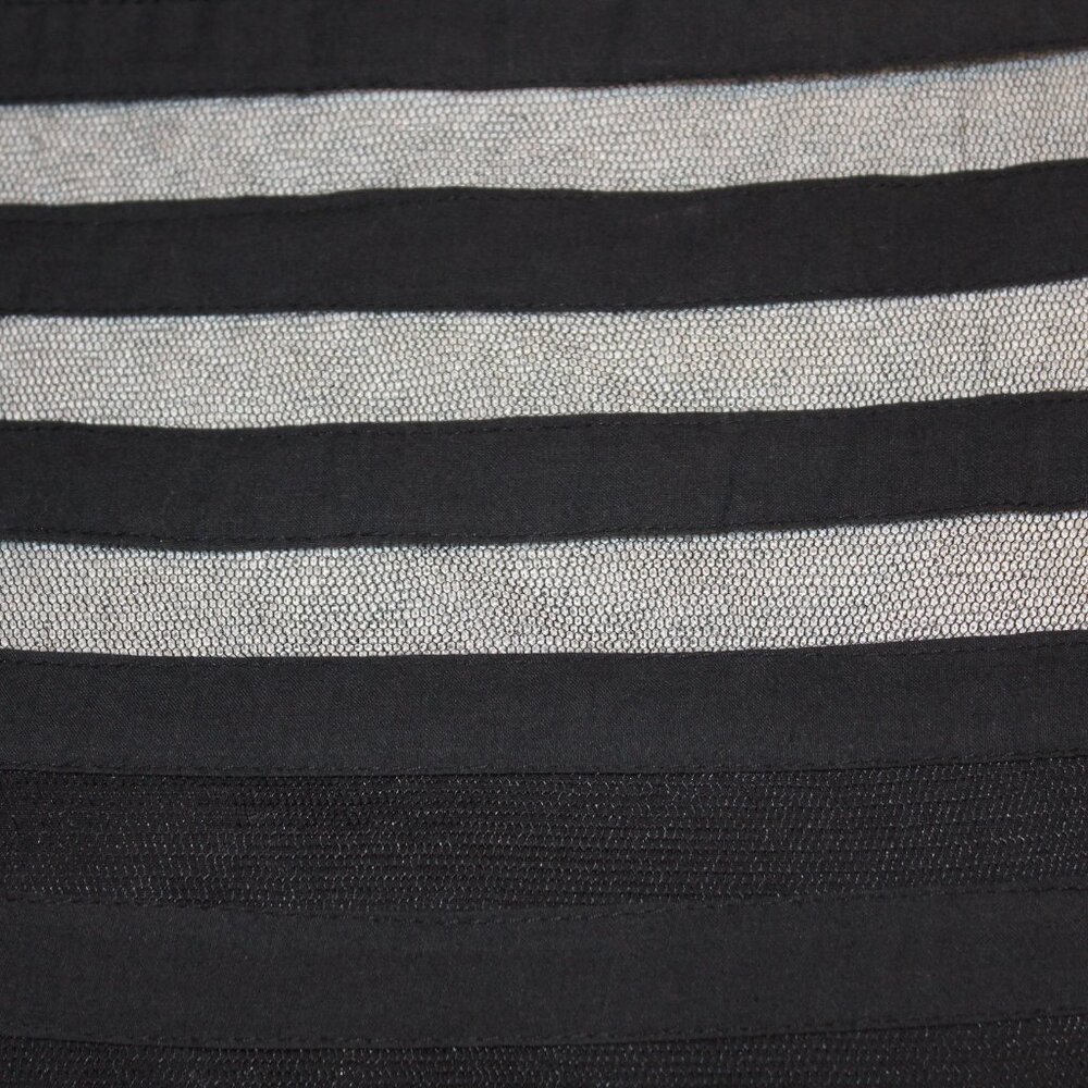Cynthia Steffe Dress LBD Black Mesh Sheer Stripe Cocktail Formal  Size 8 - Picture 6 of 12